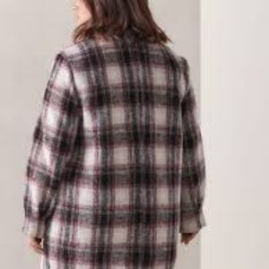 Mid-Length Plaid Cocoon Coat